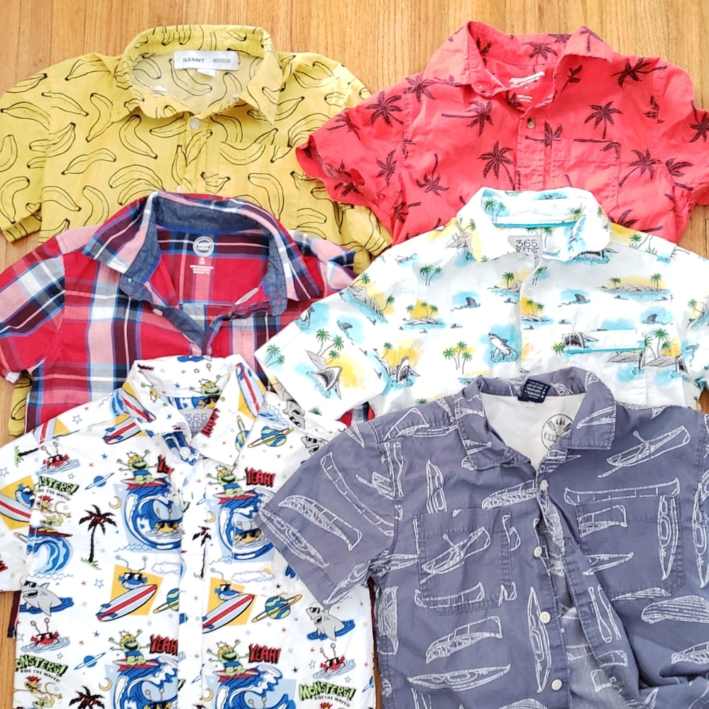 Boys button down printed shirts